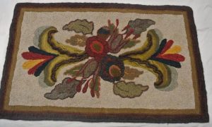 Floral hooked rug